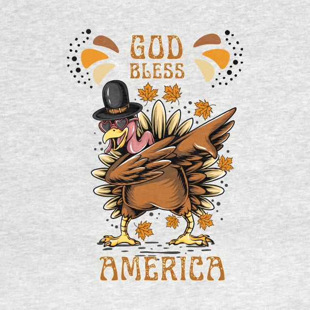 God Bless America Turkey Design by Meoipp